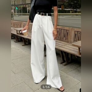 Commense Solid Wide Leg Pants Wide leg Trousers White XSmall NWT